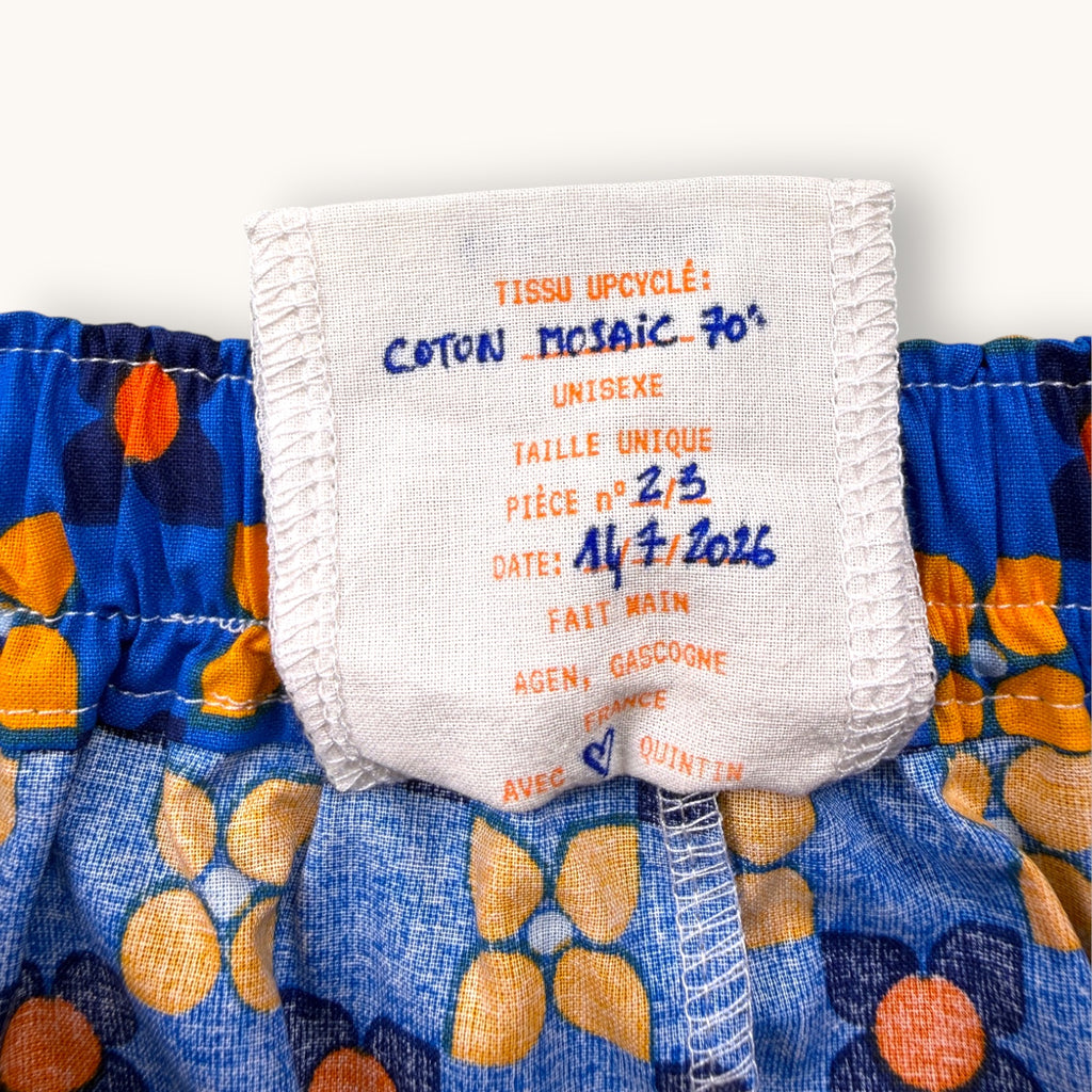 Mini-short Mosaic Flowers – Collection Années 70 / Fleurs / Géométrique – Quintín