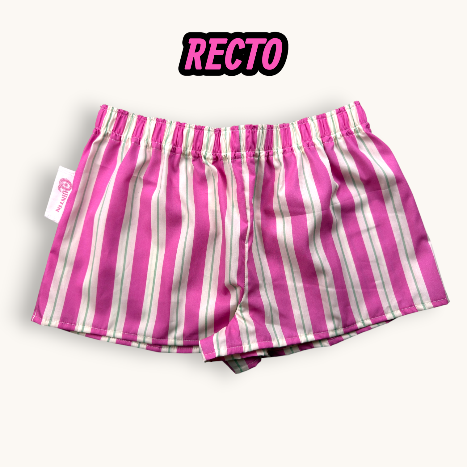Mini-short Rose Rayé – Collection Rose Bonbon & Rayée – Quintín