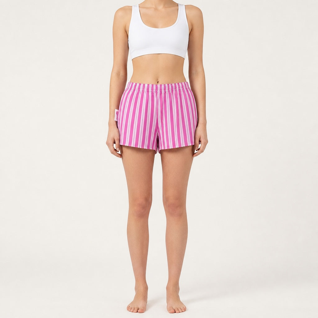 Mini-short Rose Rayé – Collection Rose Bonbon & Rayée – Quintín