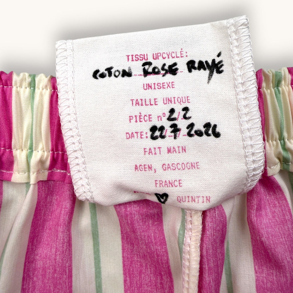 Mini-short Rose Rayé – Collection Rose Bonbon & Rayée – Quintín