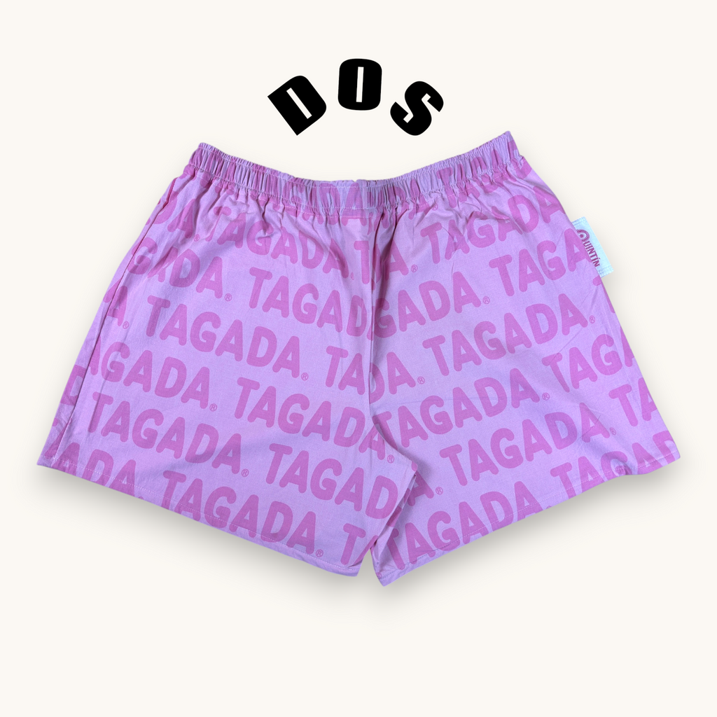 Short parachute Haribo Rose – Coton upcyclé – Taille unique S à L – Unisexe – Collection Pop Culture – Quintín
