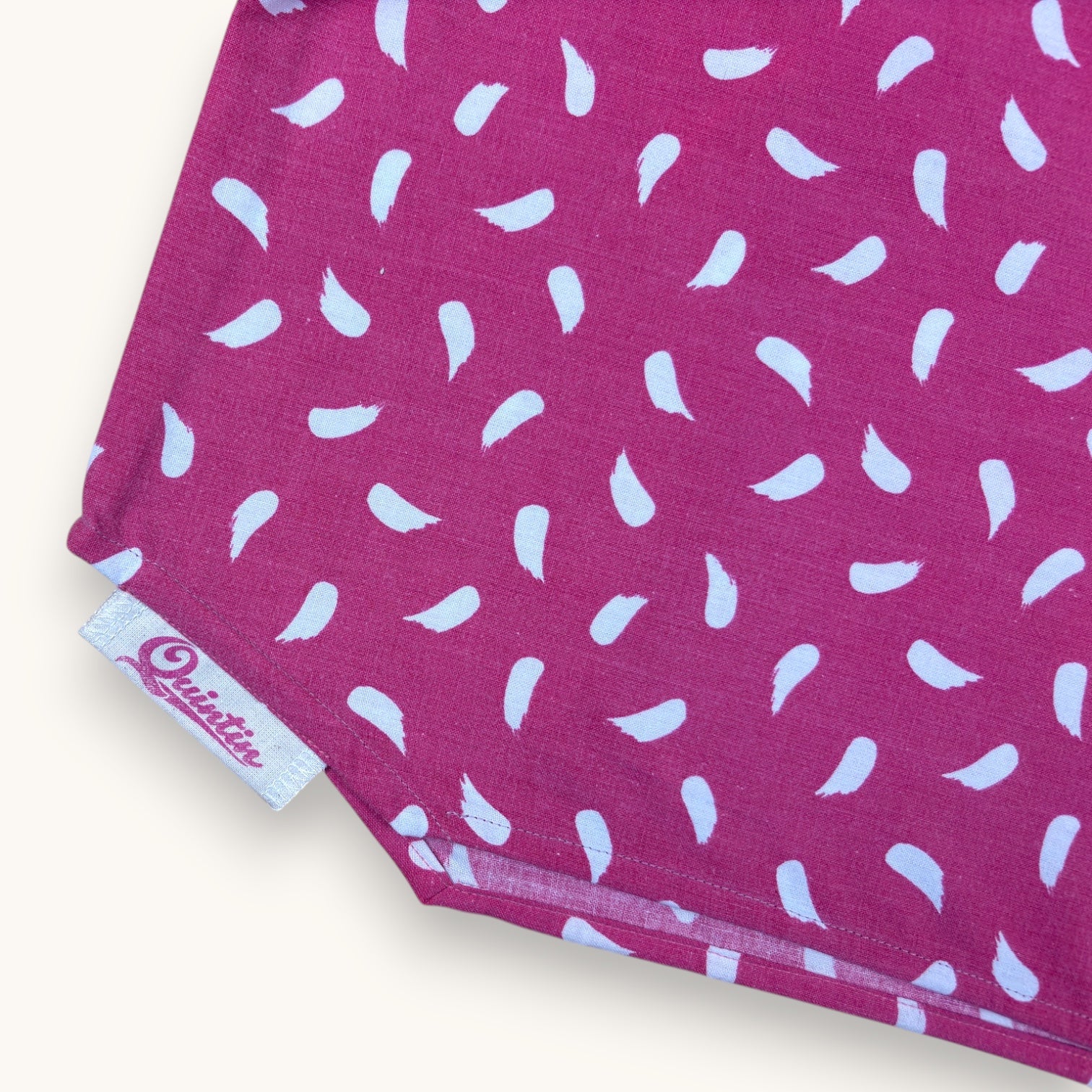 Short parachute Rose Pinceaux – Coton upcyclé – Taille unique S à L – Unisexe – Collection Rose Bonbon / Géométrique – Quintín