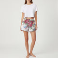 Short parachute Fleurs British n°2 – Coton upcyclé – Taille unique S à L – Unisexe – Collection Fleurs – Quintín