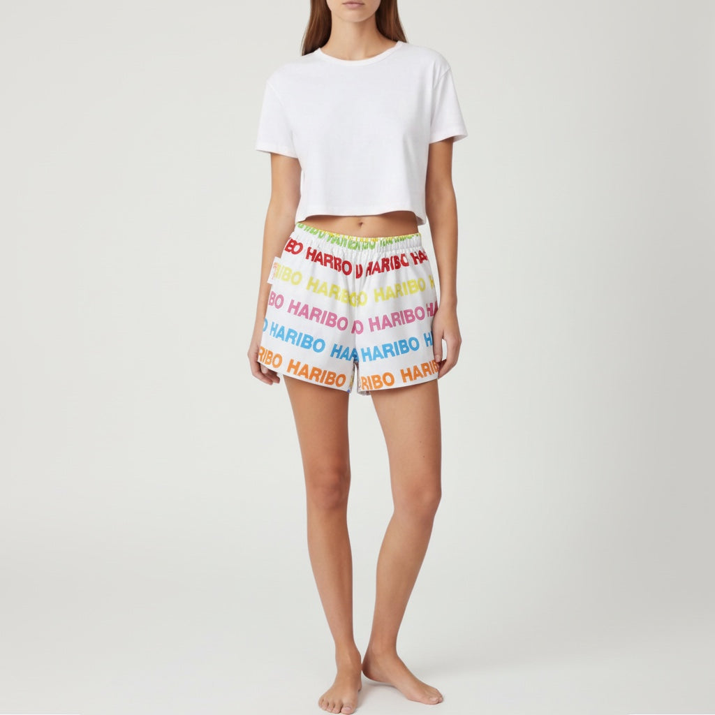 Short parachute Haribo n°2 – Coton upcyclé – Taille unique S à L – Unisexe – Collection Pop Culture – Quintín