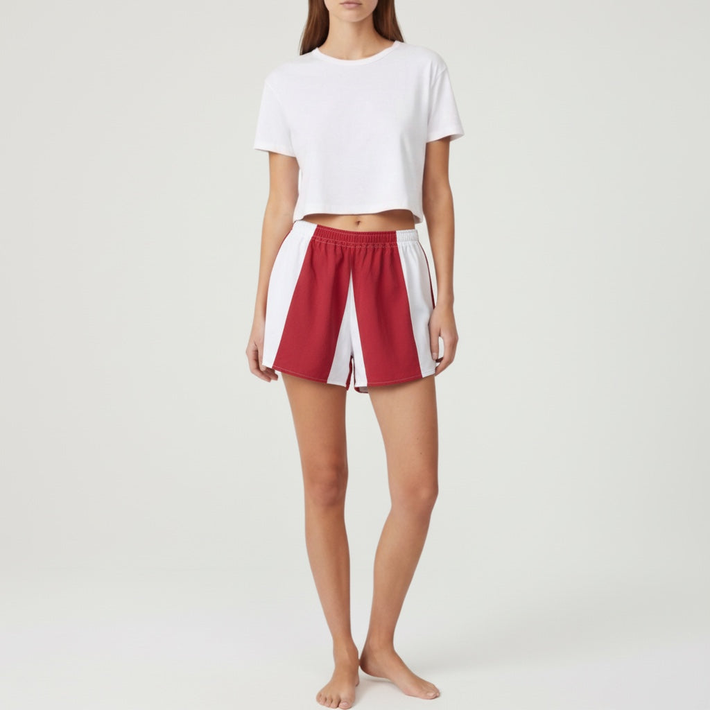 Short parachute Biarritz – Coton upcyclé – Taille unique S à L – Unisexe – Collection Rayé – Quintín