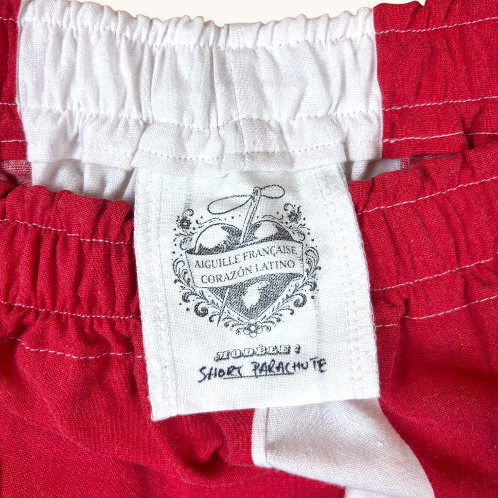 Short parachute Biarritz – Coton upcyclé – Taille unique S à L – Unisexe – Collection Rayé – Quintín