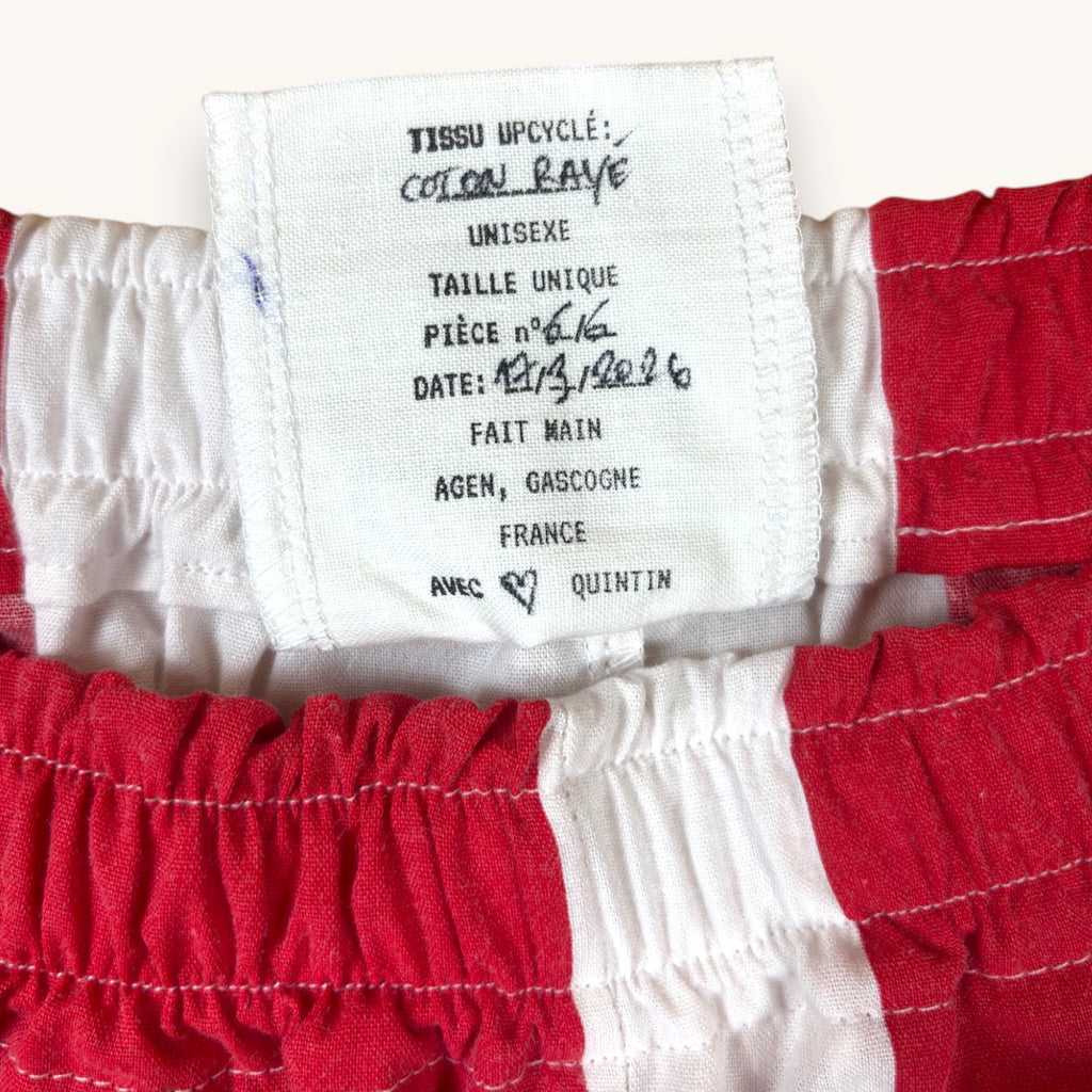 Short parachute Biarritz – Coton upcyclé – Taille unique S à L – Unisexe – Collection Rayé – Quintín