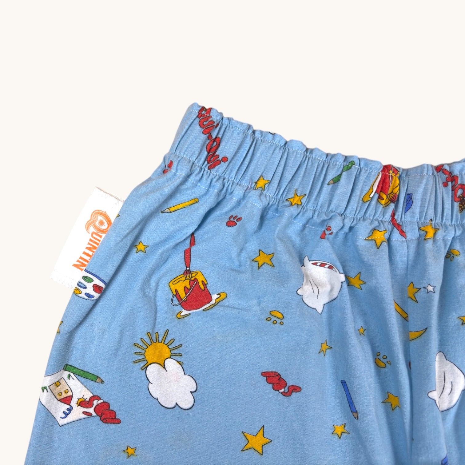 Short long Oui-oui – Coton upcyclé – Taille unique S à L – Unisexe – Collection Pop Culture – Quintín