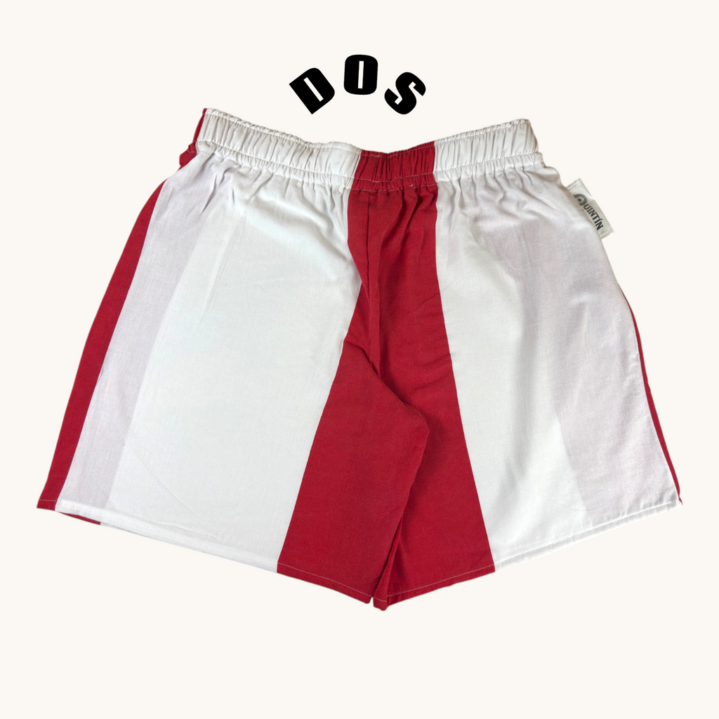Short long Biarritz– Coton upcyclé – Taille unique S à L – Unisexe – Collection Rayé – Quintín
