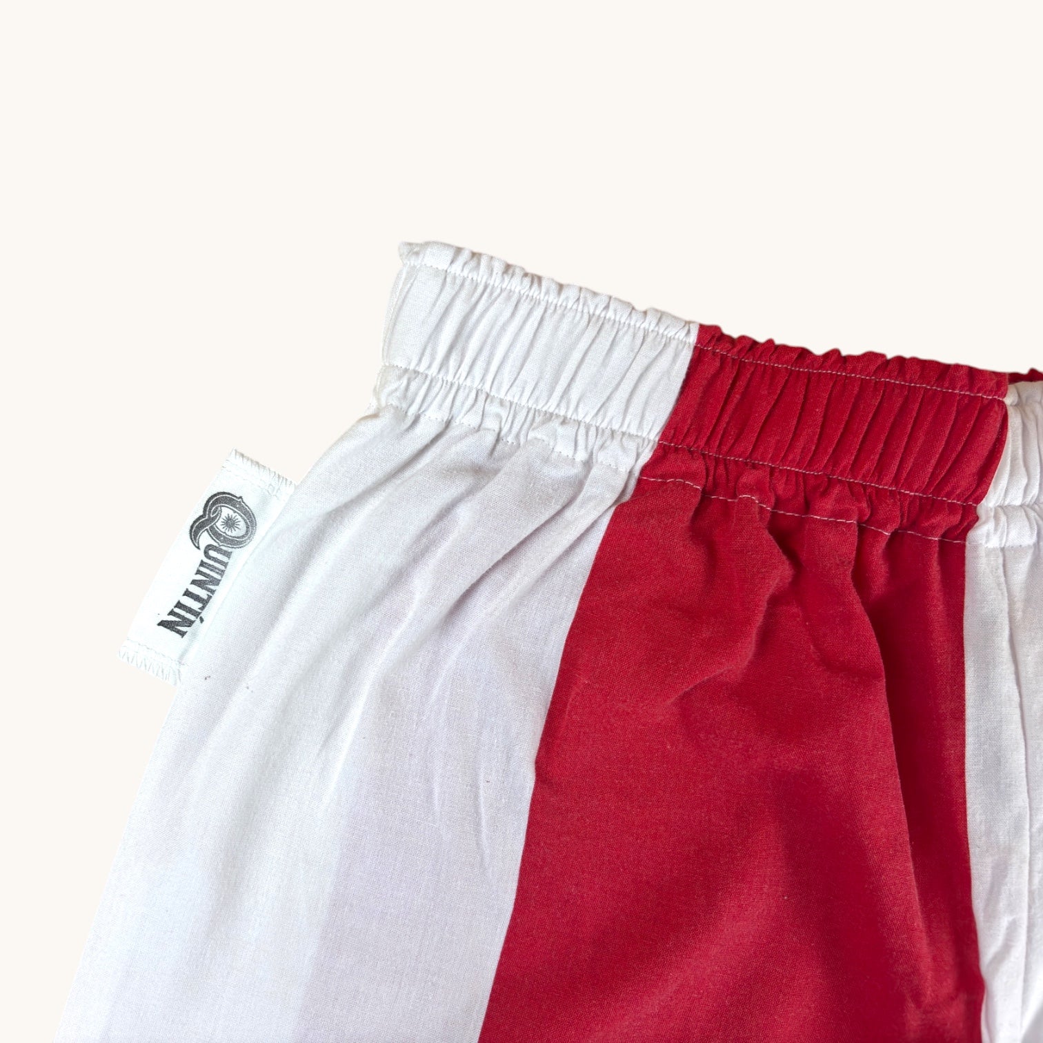 Short long Biarritz n°2 – Coton upcyclé – Taille unique S à L – Unisexe – Collection Rayé – Quintín