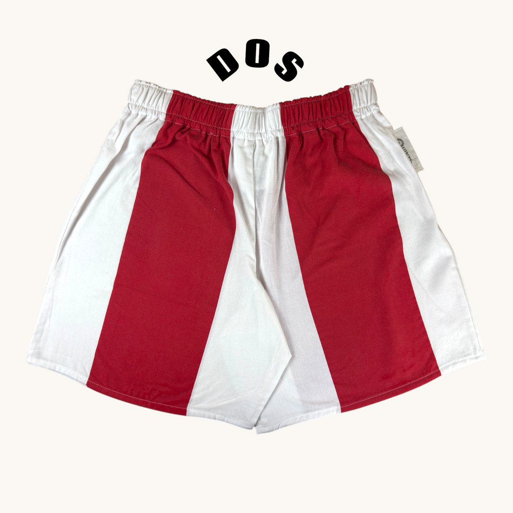 Short long Biarritz n°2 – Coton upcyclé – Taille unique S à L – Unisexe – Collection Rayé – Quintín