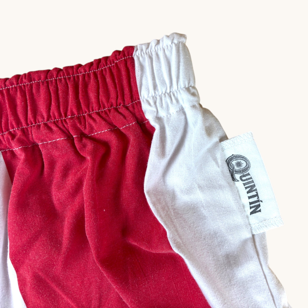 Short long Biarritz n°2 – Coton upcyclé – Taille unique S à L – Unisexe – Collection Rayé – Quintín