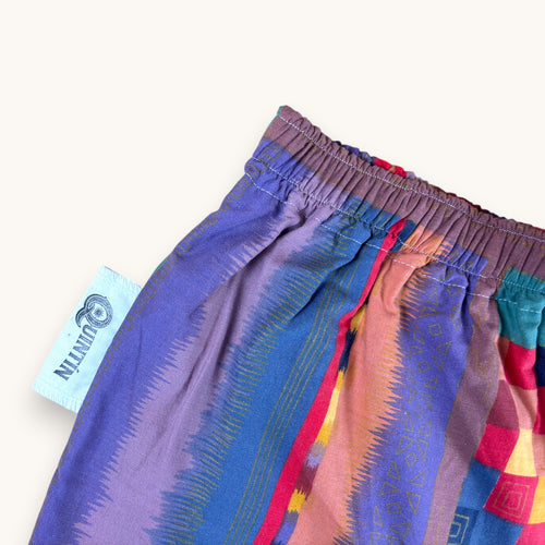 Mini-short 80's – Coton upcyclé – Taille unique S à L – Unisexe – Collection Géométrique – Quintín