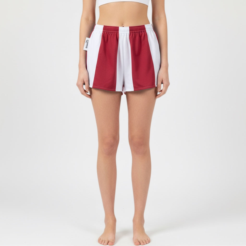 Mini-short Biarritz n°2 – Coton upcyclé – Taille unique S à L – Unisexe – Collection Rayé – Quintín