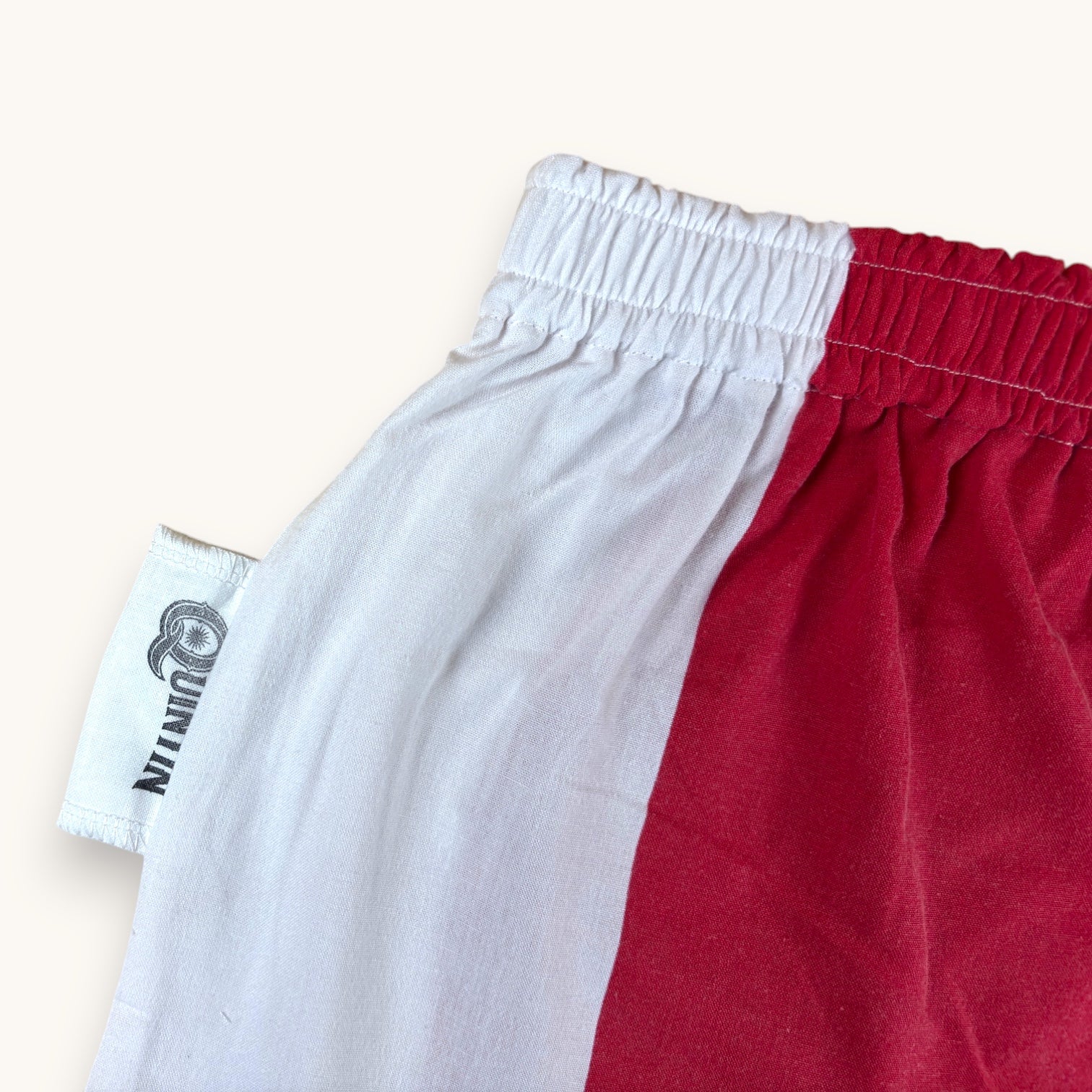 Mini-short Biarritz n°2 – Coton upcyclé – Taille unique S à L – Unisexe – Collection Rayé – Quintín