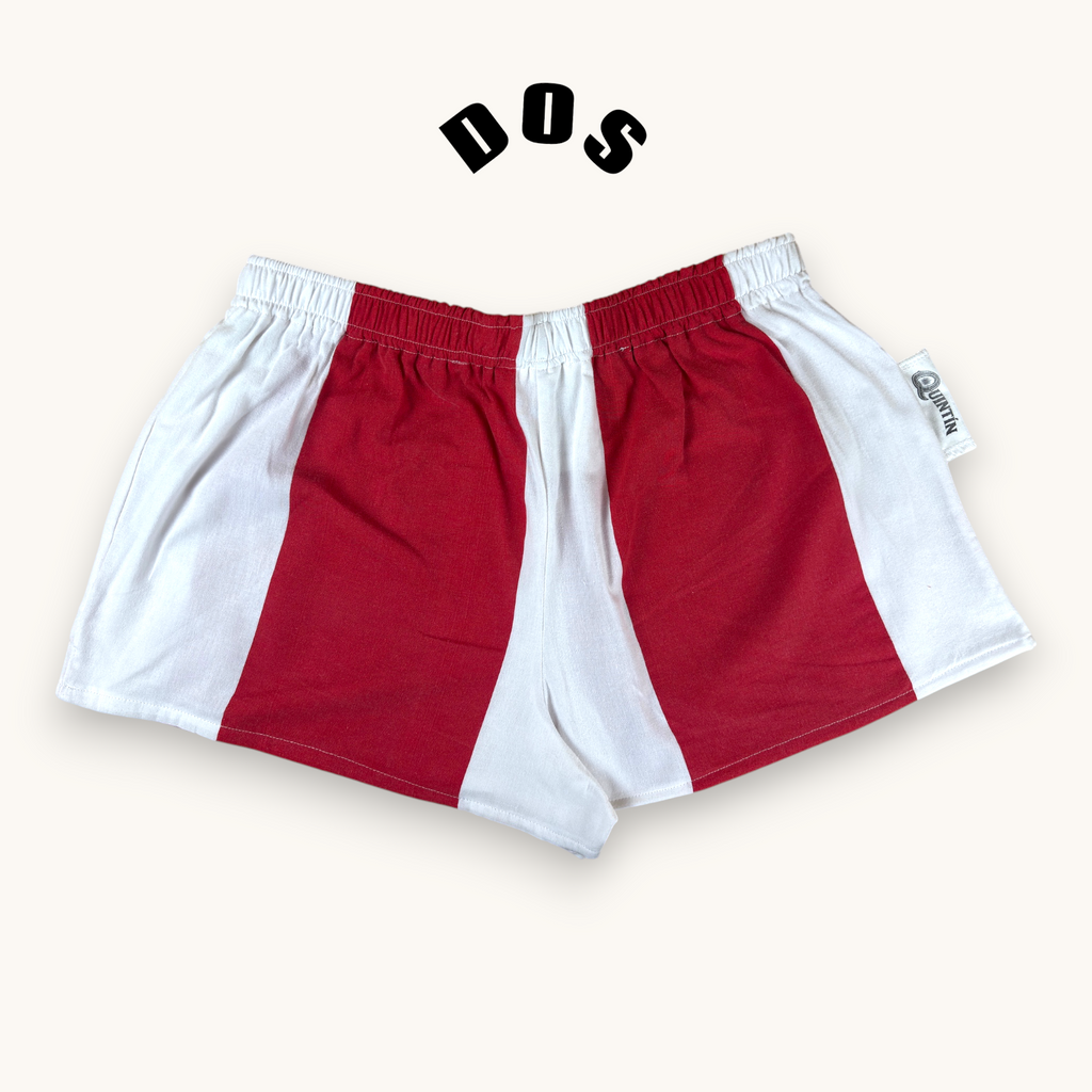 Mini-short Biarritz n°2 – Coton upcyclé – Taille unique S à L – Unisexe – Collection Rayé – Quintín