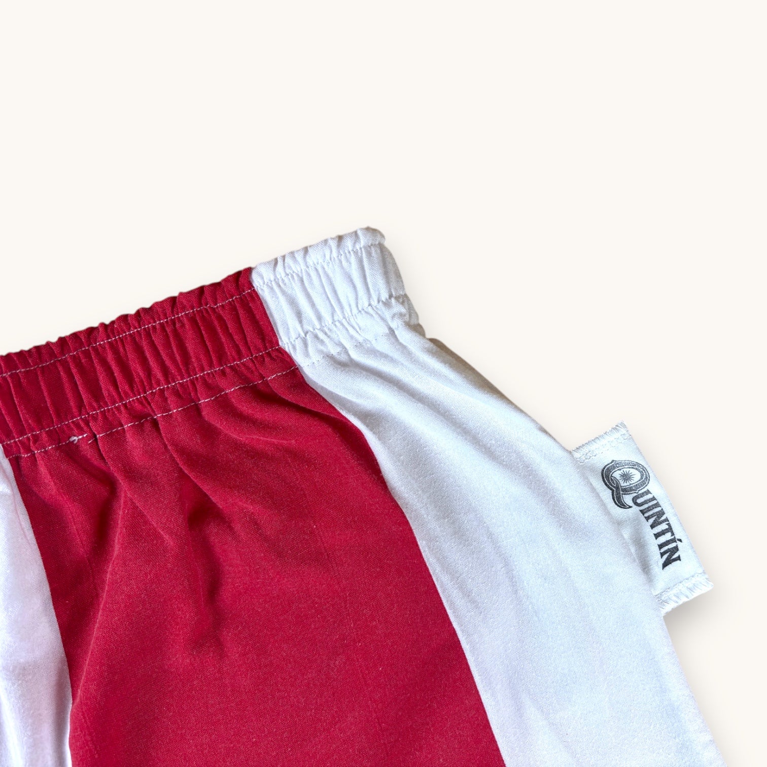 Mini-short Biarritz n°2 – Coton upcyclé – Taille unique S à L – Unisexe – Collection Rayé – Quintín
