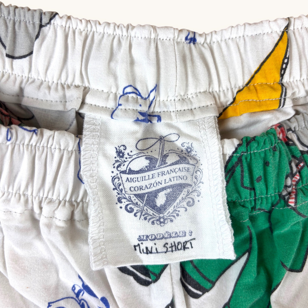 Mini-short Babar – Coton upcyclé – Taille unique S à L – Unisexe – Collection Pop Culture – Quintín