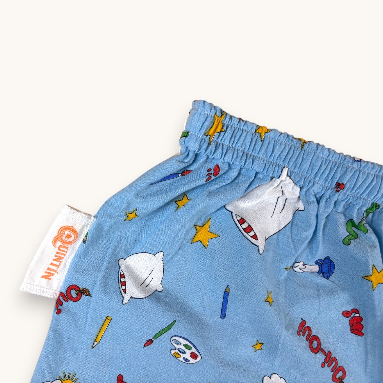 Mini-short Oui-oui – Coton upcyclé – Taille unique S à L – Unisexe – Collection Pop Culture – Quintín