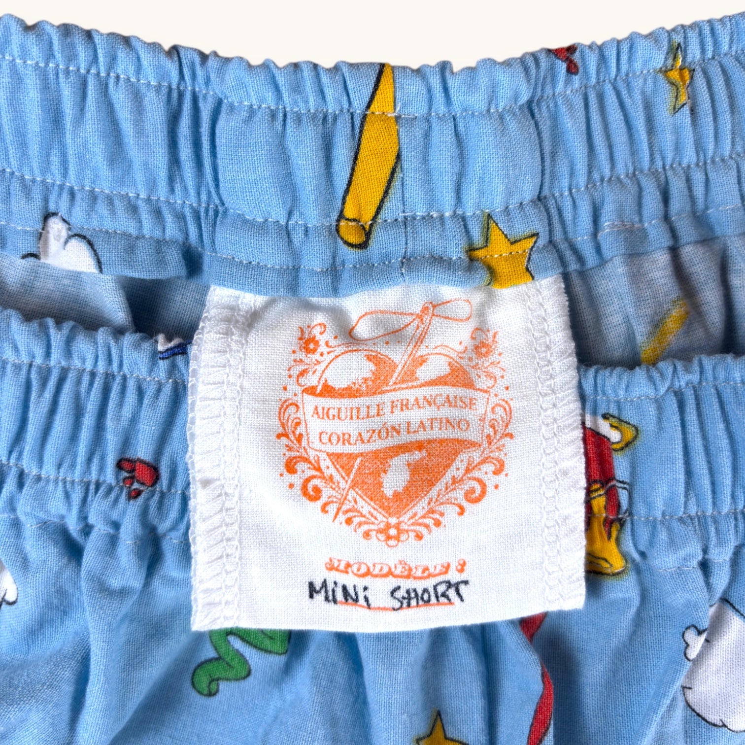Mini-short Oui-oui – Coton upcyclé – Taille unique S à L – Unisexe – Collection Pop Culture – Quintín