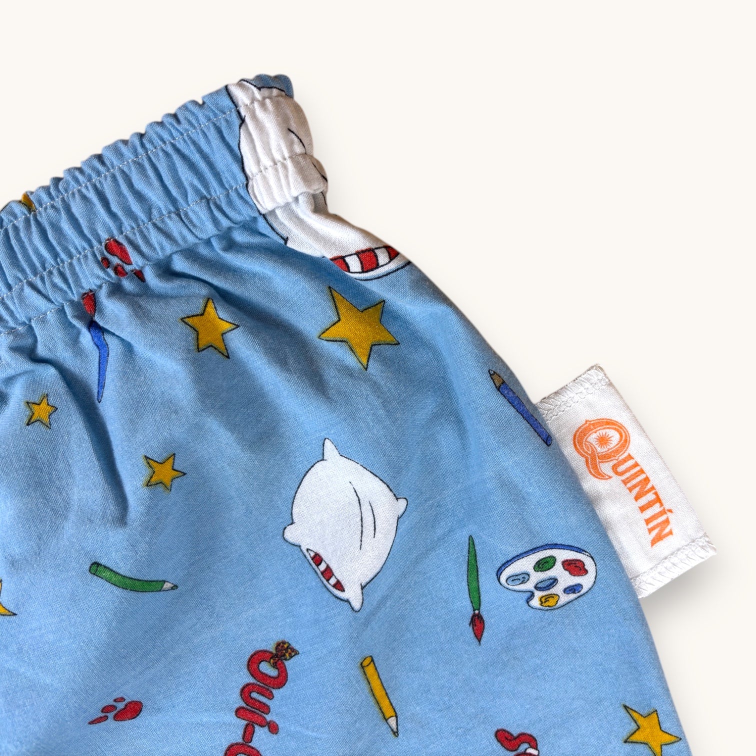 Mini-short Oui-oui – Coton upcyclé – Taille unique S à L – Unisexe – Collection Pop Culture – Quintín