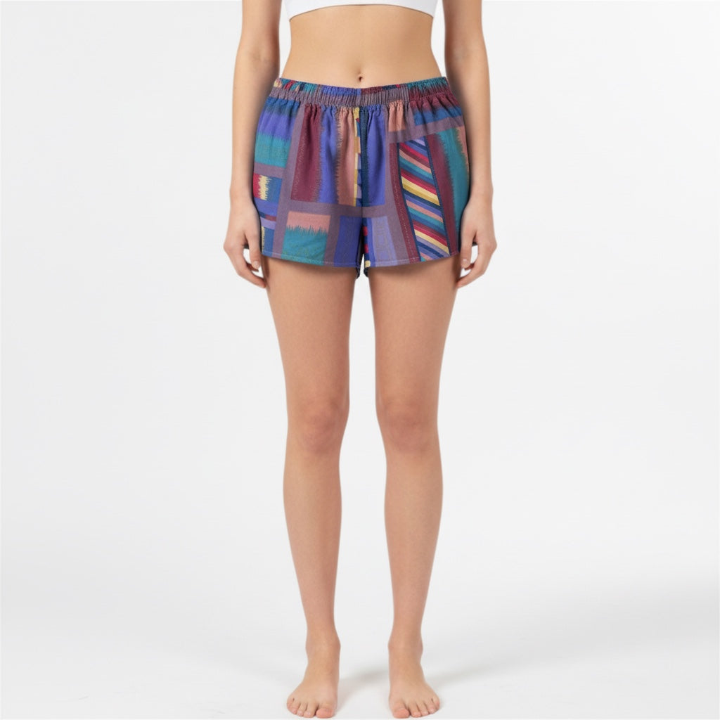 Mini-short 80's n°2 – Coton upcyclé – Taille unique S à L – Unisexe – Collection Géométrique – Quintín