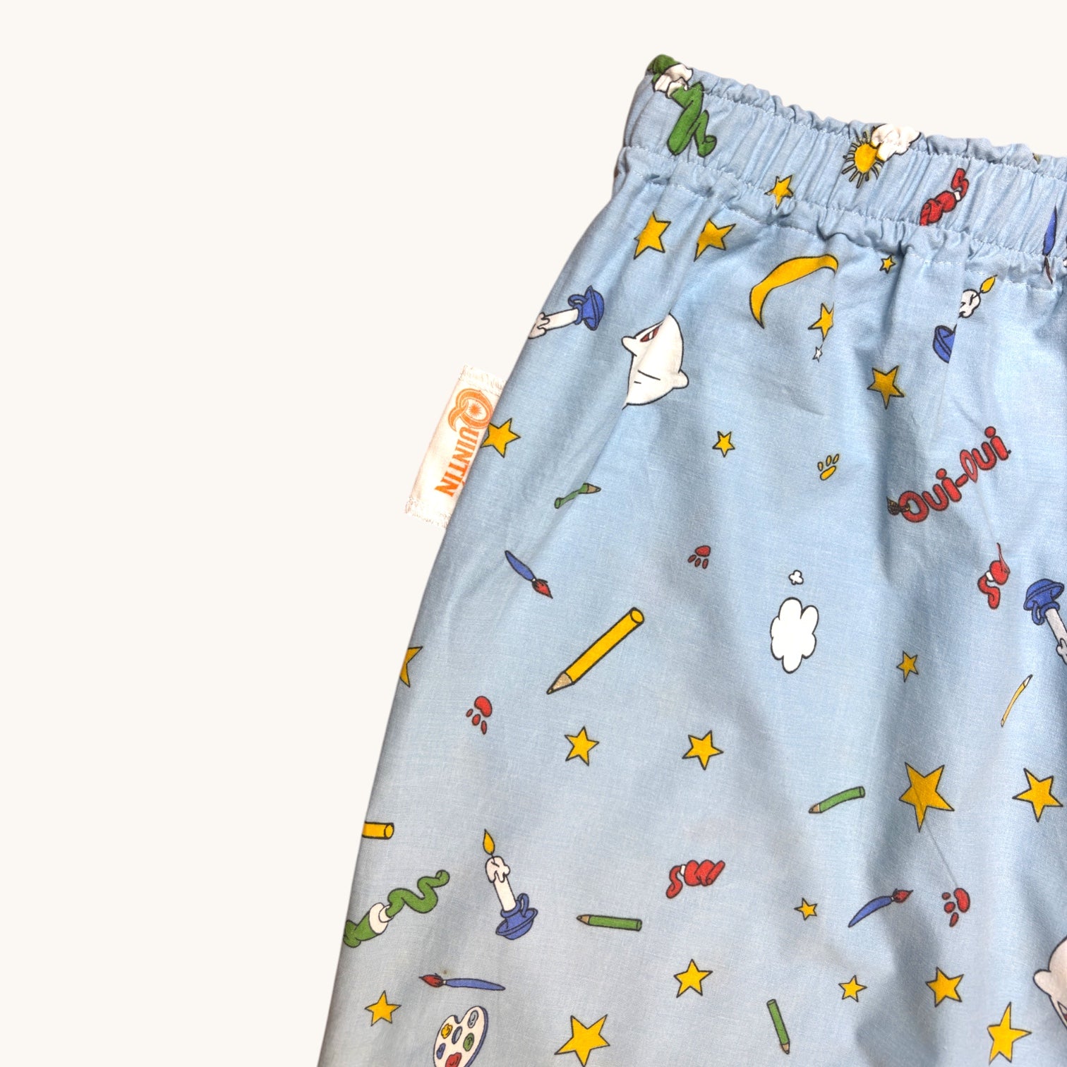 Pantalon évasé Oui-oui – Coton upcyclé – Taille unique S à L – Unisexe – Collection Pop Culture – Quintín