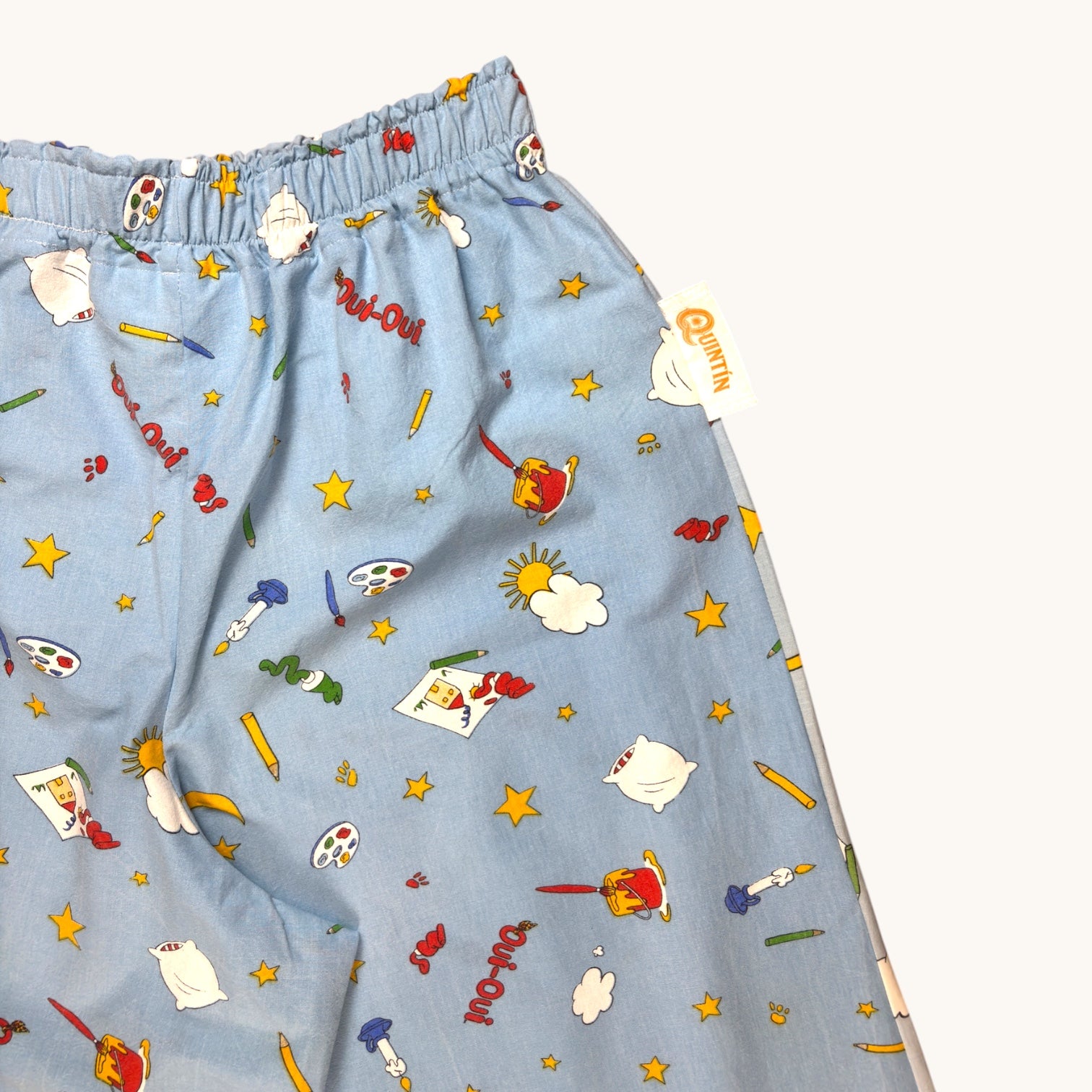 Pantalon évasé Oui-oui – Coton upcyclé – Taille unique S à L – Unisexe – Collection Pop Culture – Quintín