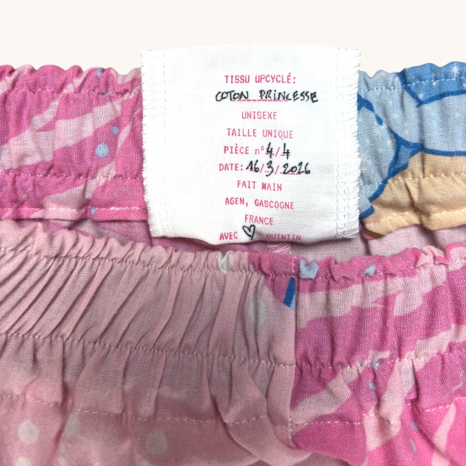Pantalon évasé Princesse – Coton upcyclé – Taille unique S à L – Unisexe – Collection Pop Culture – Quintín