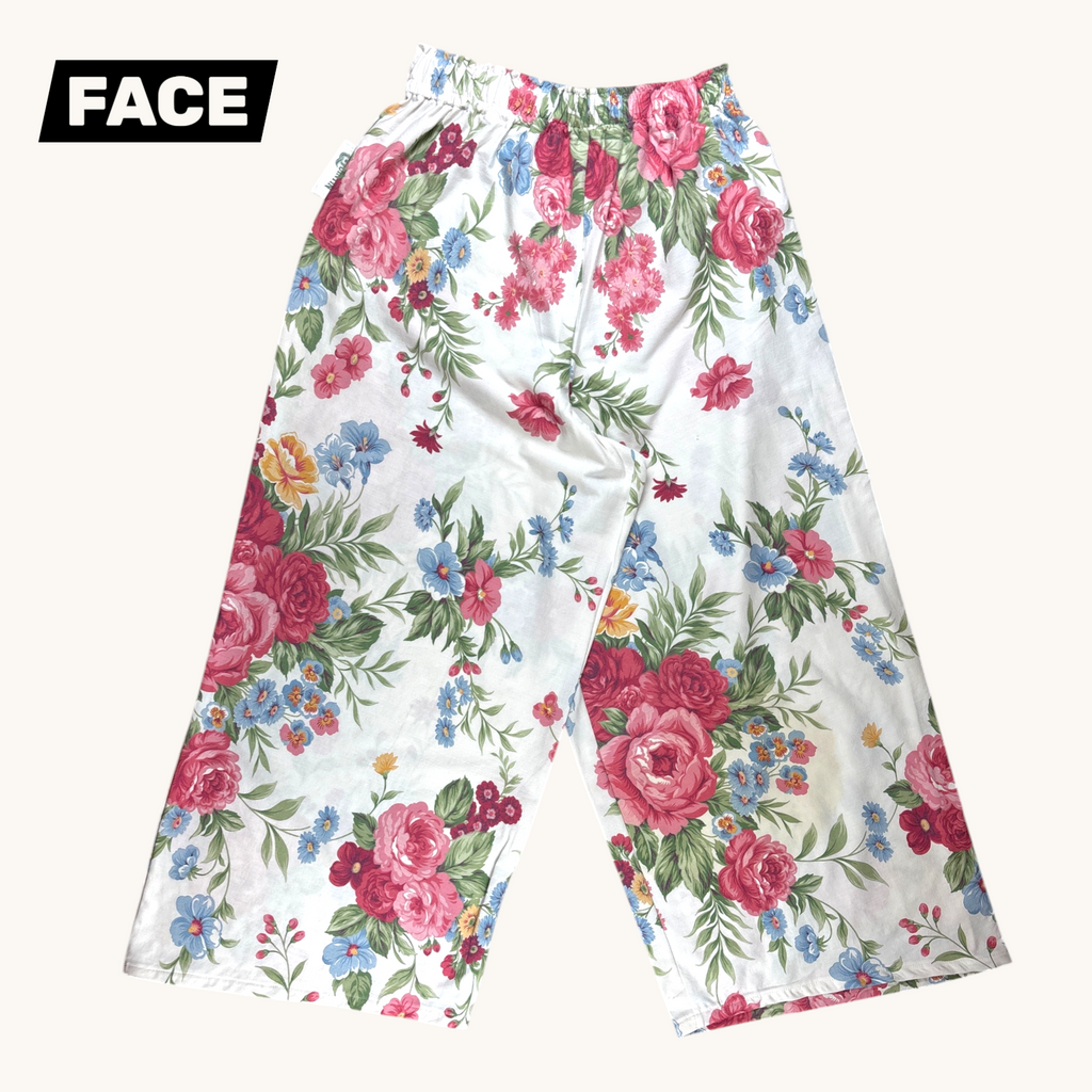 Pantalon évasé Fleurs British – Coton upcyclé – Taille unique S à L – Unisexe – Collection Fleurs – Quintín
