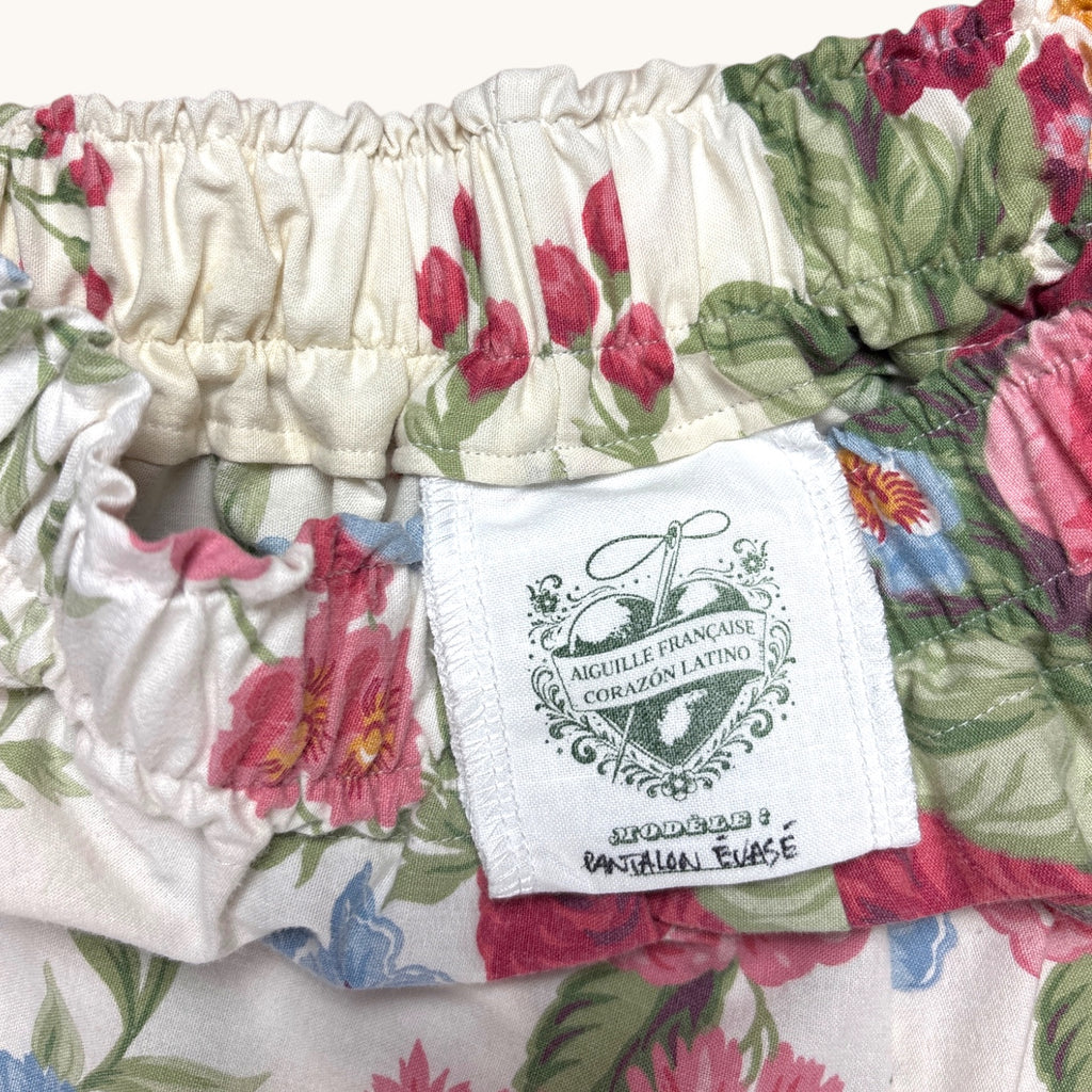 Pantalon évasé Fleurs British – Coton upcyclé – Taille unique S à L – Unisexe – Collection Fleurs – Quintín