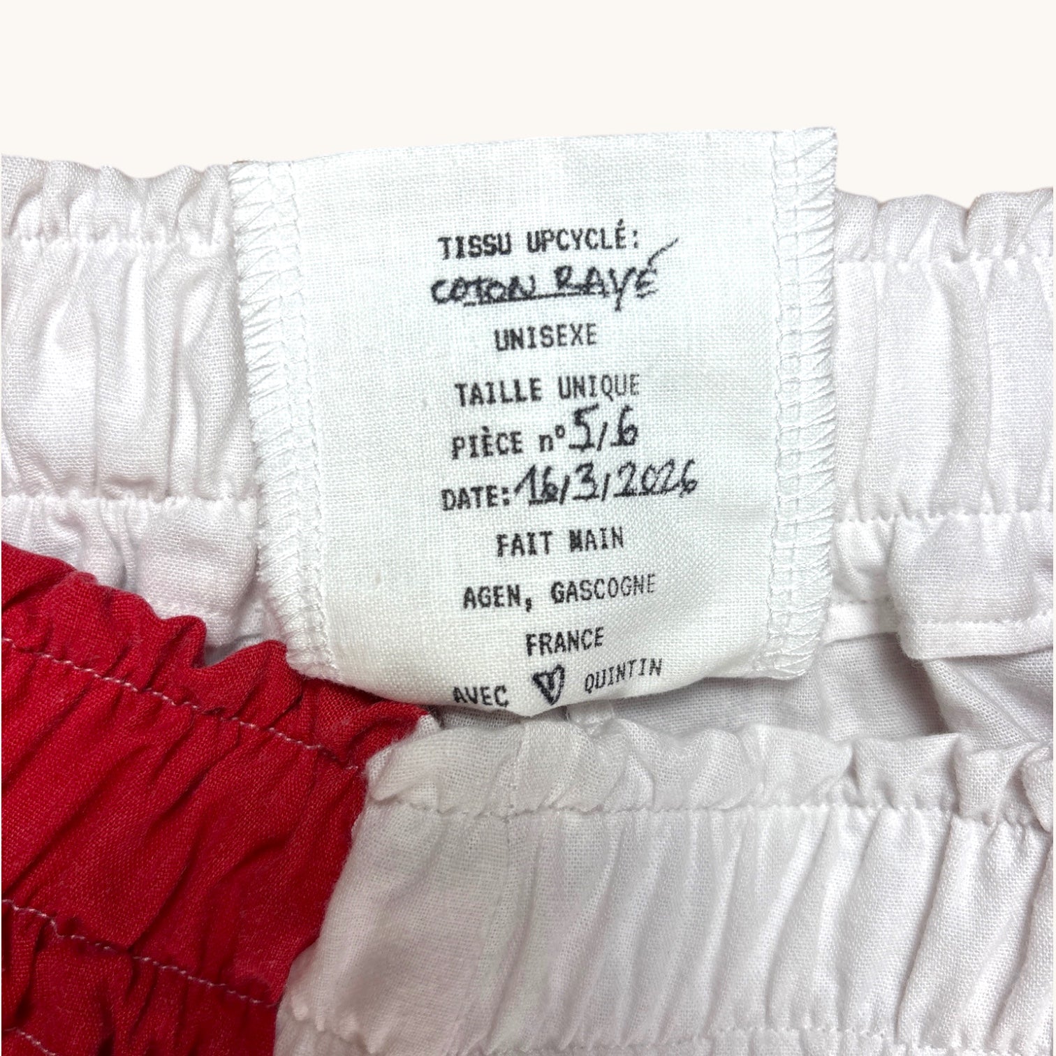 Pantalon évasé Biarritz – Coton upcyclé – Taille unique S à L – Unisexe – Collection Rayé – Quintín