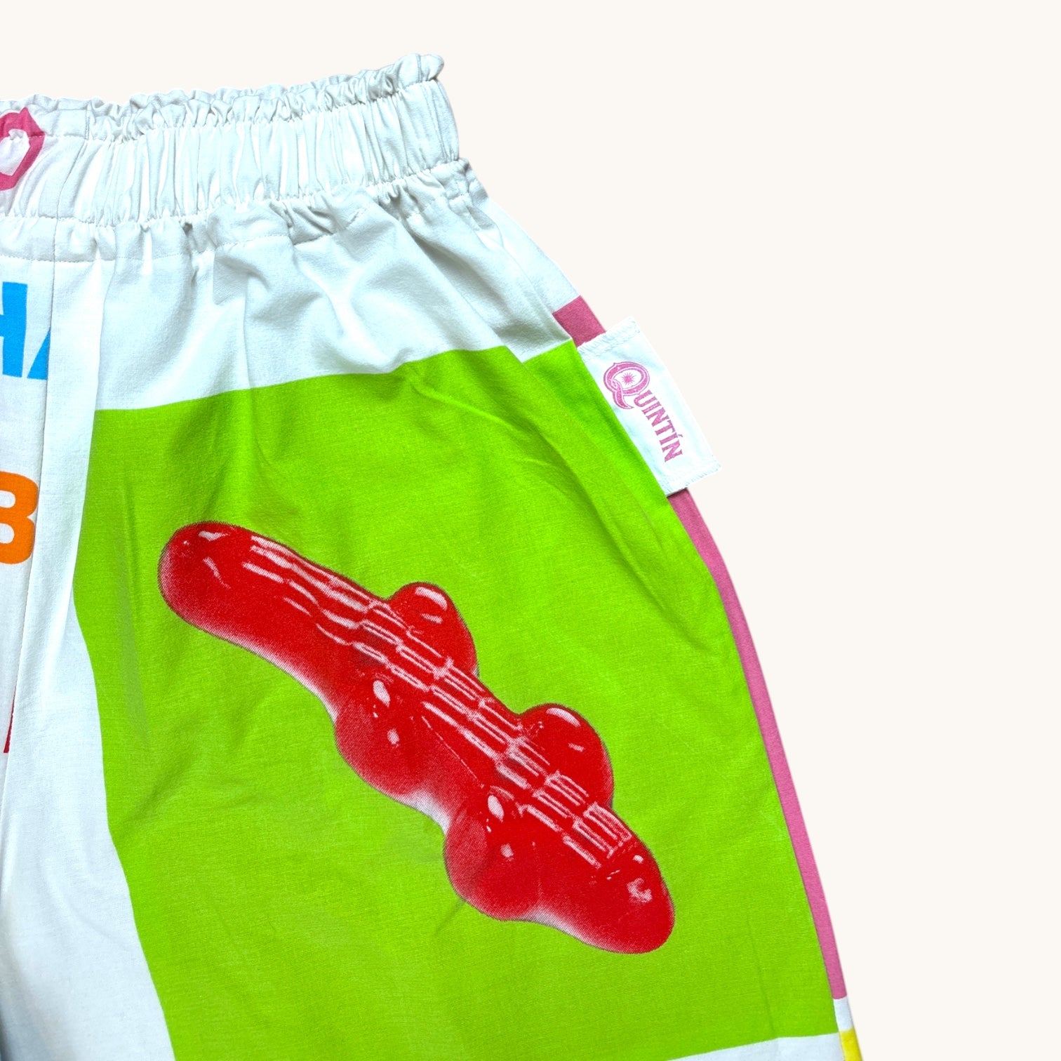 Pantalon évasé Haribo – Coton upcyclé – Taille unique S à L – Unisexe – Collection Pop Culture – Quintín