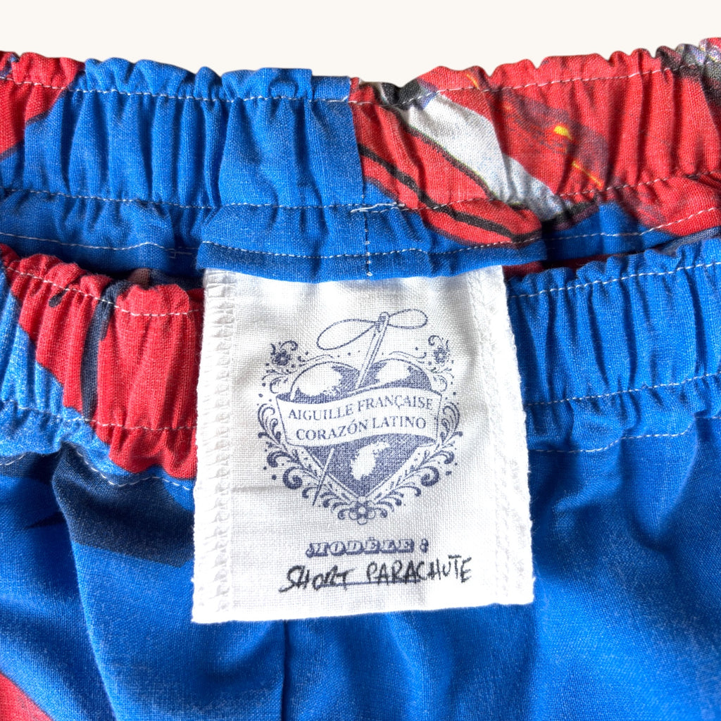 Short parachute Cars – Coton upcyclé – Taille unique S à L – Unisexe – Collection Pop Culture – Quintín