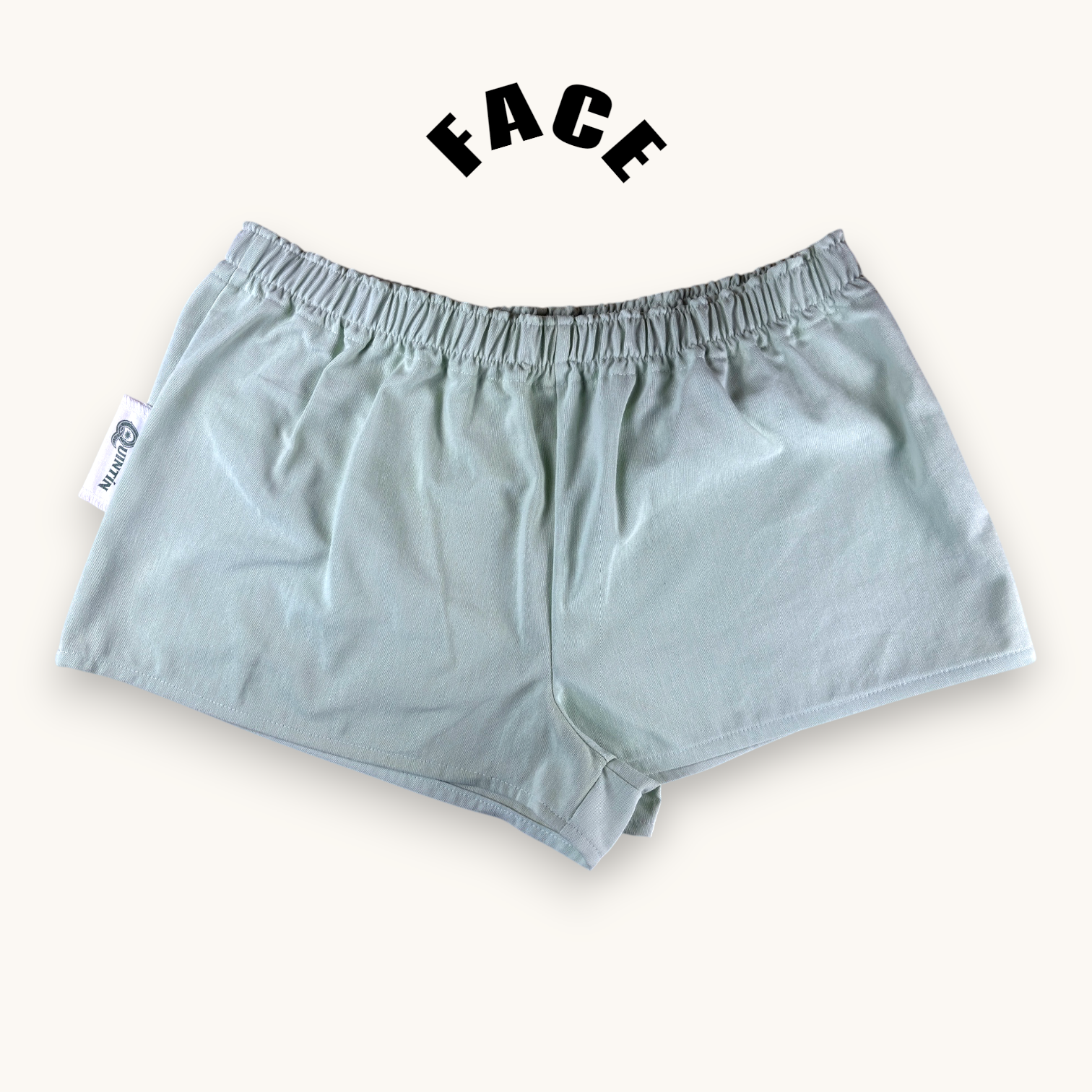 Mini-short Vert Pastel – Coton upcyclé – Taille unique S à L – Unisexe – Collection Couleurs unies – Quintín