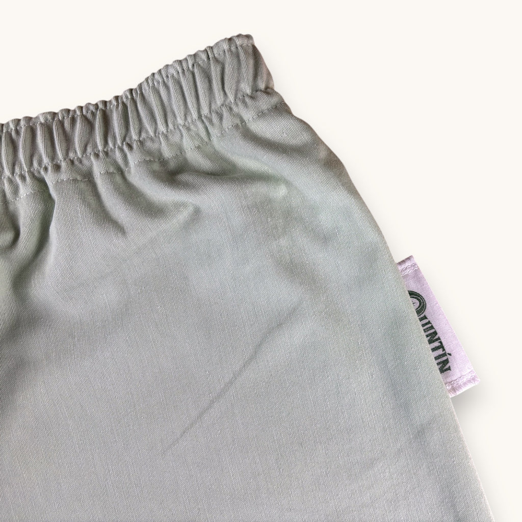Mini-short Vert Pastel – Coton upcyclé – Taille unique S à L – Unisexe – Collection Couleurs unies – Quintín