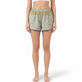 Mini-short Fleurs brodées Moutarde n°2 – Coton upcyclé – Taille unique S à L – Unisexe – Collection Fleurs – Quintín