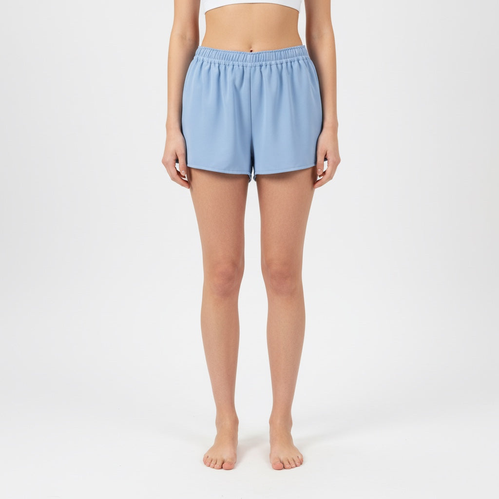 Mini-short Bleu céleste – Organza upcyclé – Taille unique S à L – Unisexe – Collection Couleurs Unies – Quintín