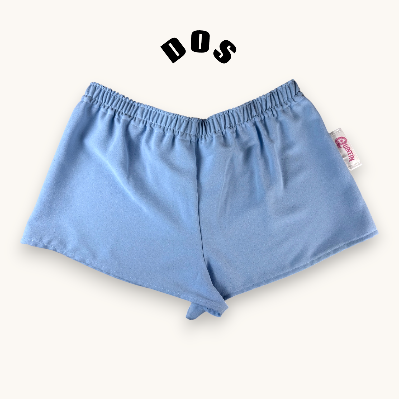 Mini-short Bleu céleste – Organza upcyclé – Taille unique S à L – Unisexe – Collection Couleurs Unies – Quintín