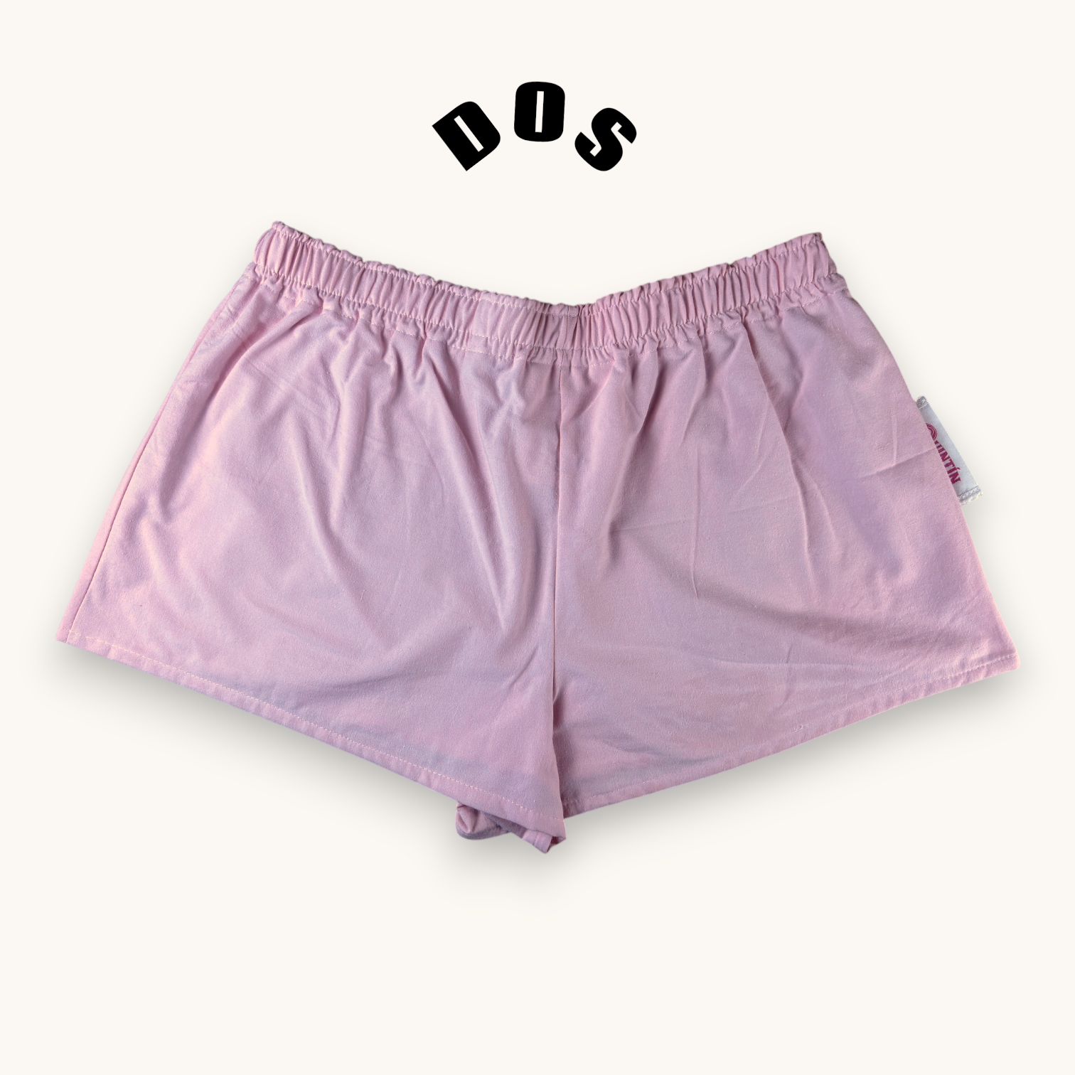 Mini-short Rose Uni – Coton upcyclé – Taille unique S à L – Unisexe – Collection Rose Bonbon / Couleurs unies – Quintín