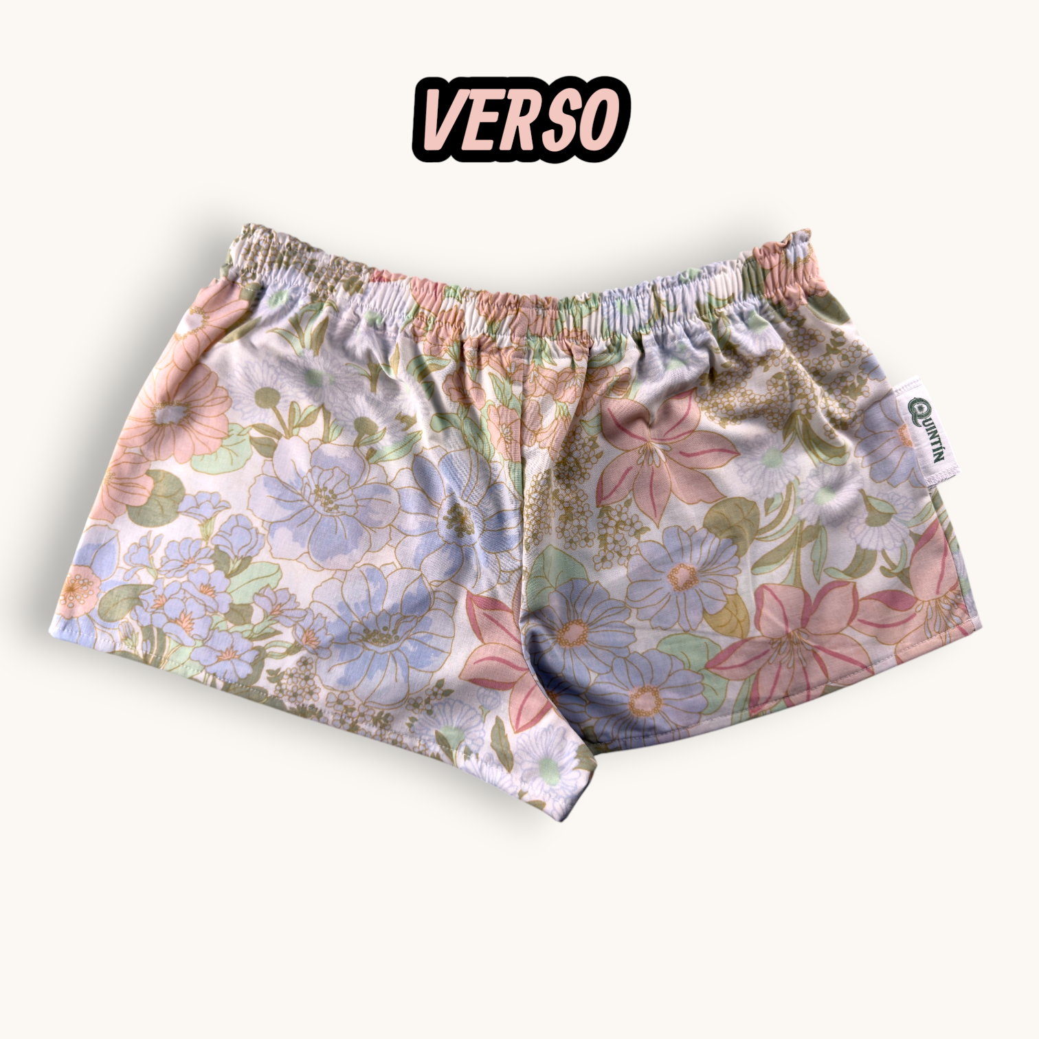 Mini-short Fleurs Pastel Années 70 – Collection Fleurs – Quintín