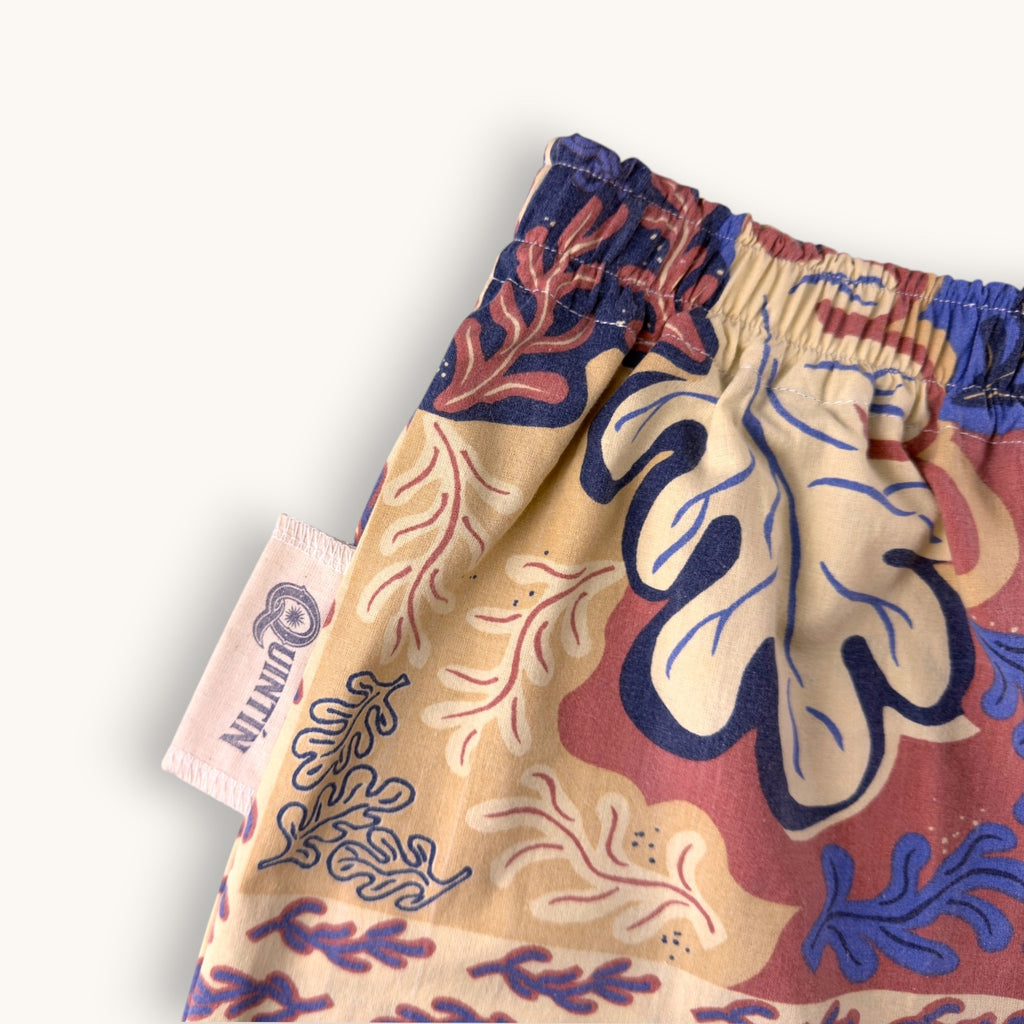 Short Parachute Corail Marin – Collection Fleurs – Quintín