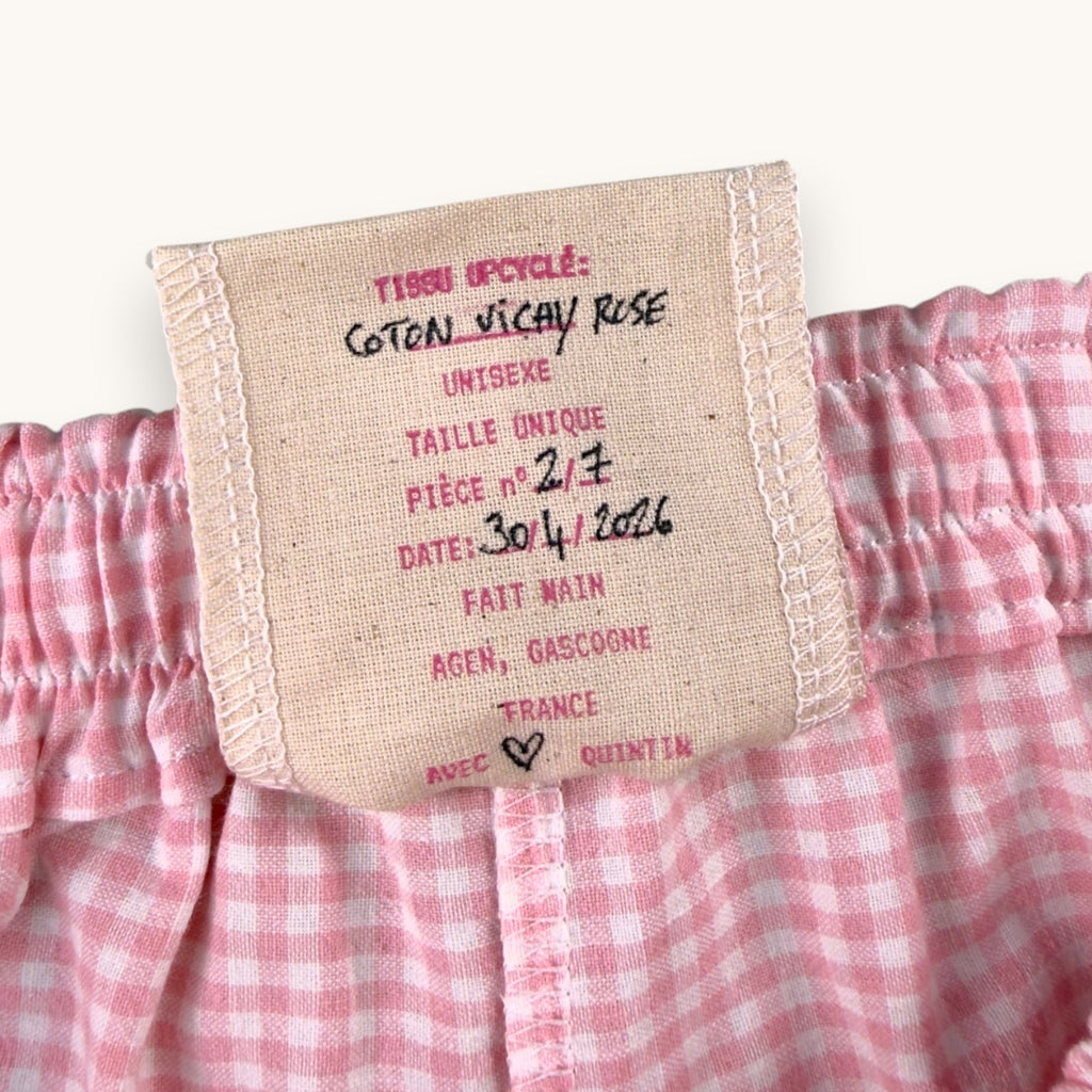 Short Parachute Vichy Rose – Collection Vichy & Rose Bonbon – Quintín