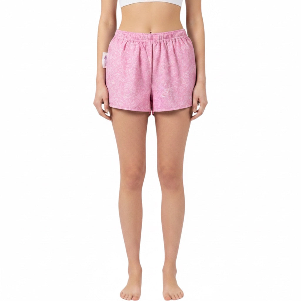 Mini-short Rose Fleuri – Collection Rose Bonbon & Fleurs – Quintín