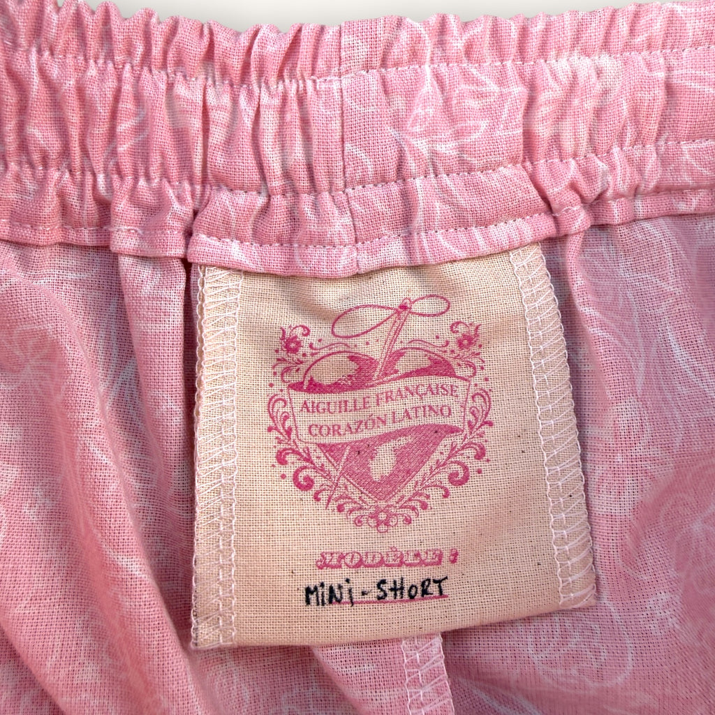 Mini-short Rose Fleuri – Collection Rose Bonbon & Fleurs – Quintín