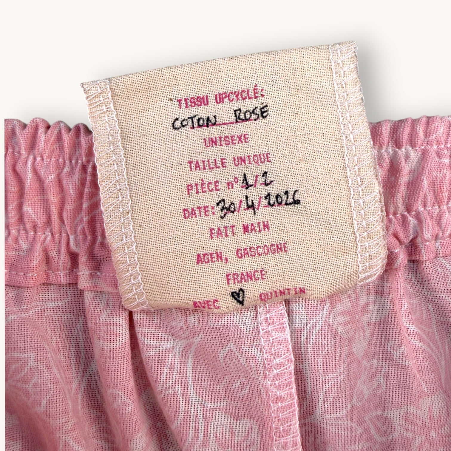 Mini-short Rose Fleuri – Collection Rose Bonbon & Fleurs – Quintín