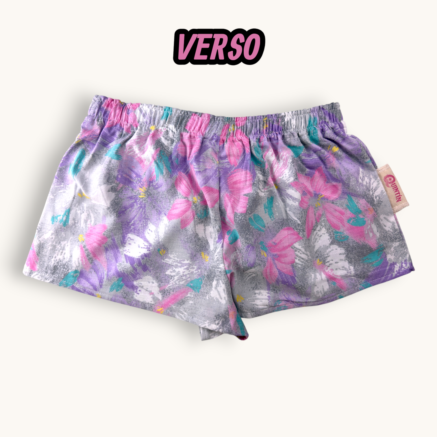 Mini-short Fleurs 90's – Collection Rose Bonbon – Quintín