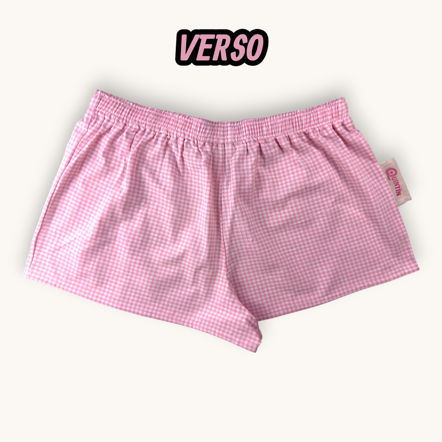 Mini-short Vichy Rose – Collection Vichy & Rose Bonbon – Quintín