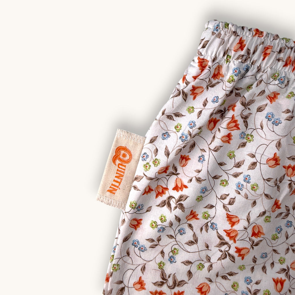 Mini-short Liberty Fleurs Orange – Collection Fleurs – Quintín