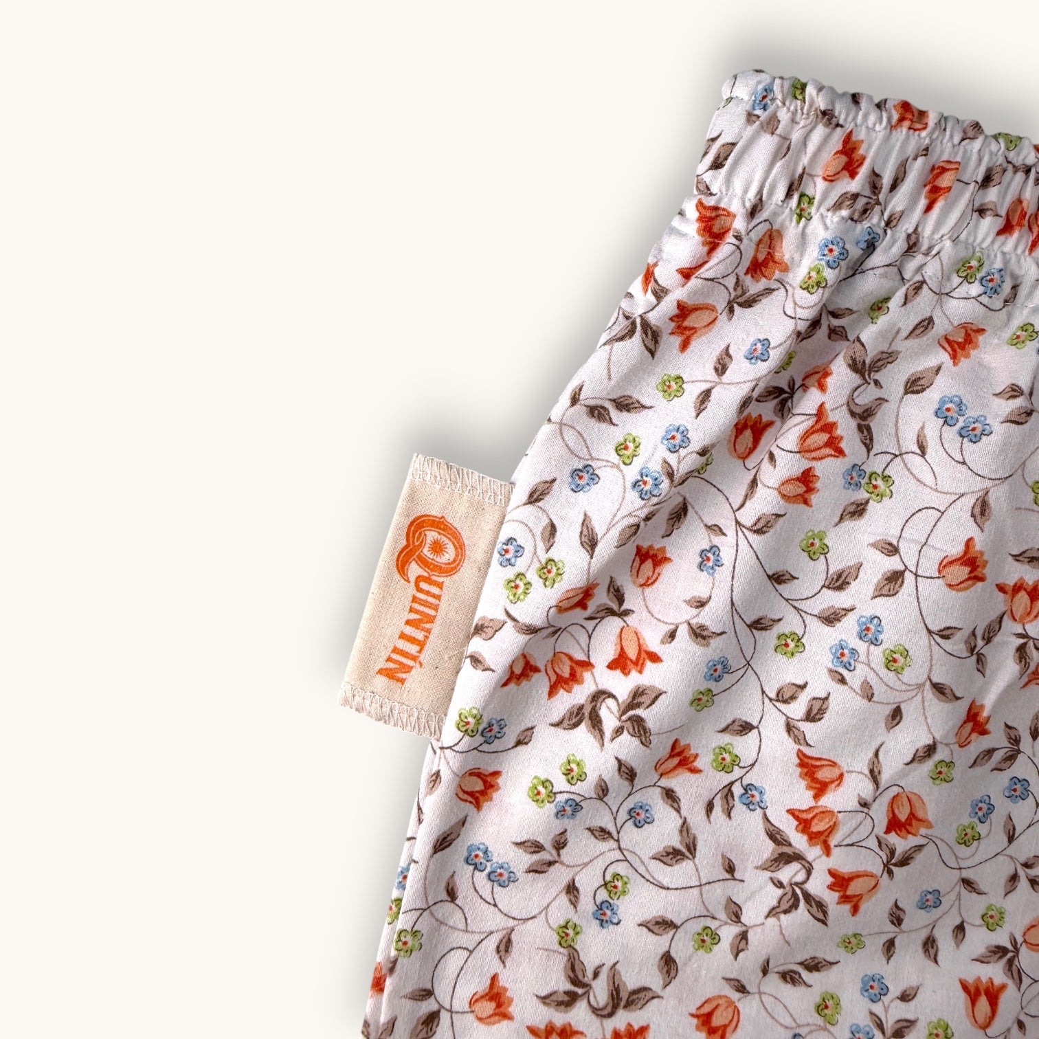 Mini-short Liberty Fleurs Orange – Collection Fleurs – Quintín